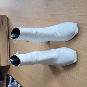 White Ankle Boots 3in Heel